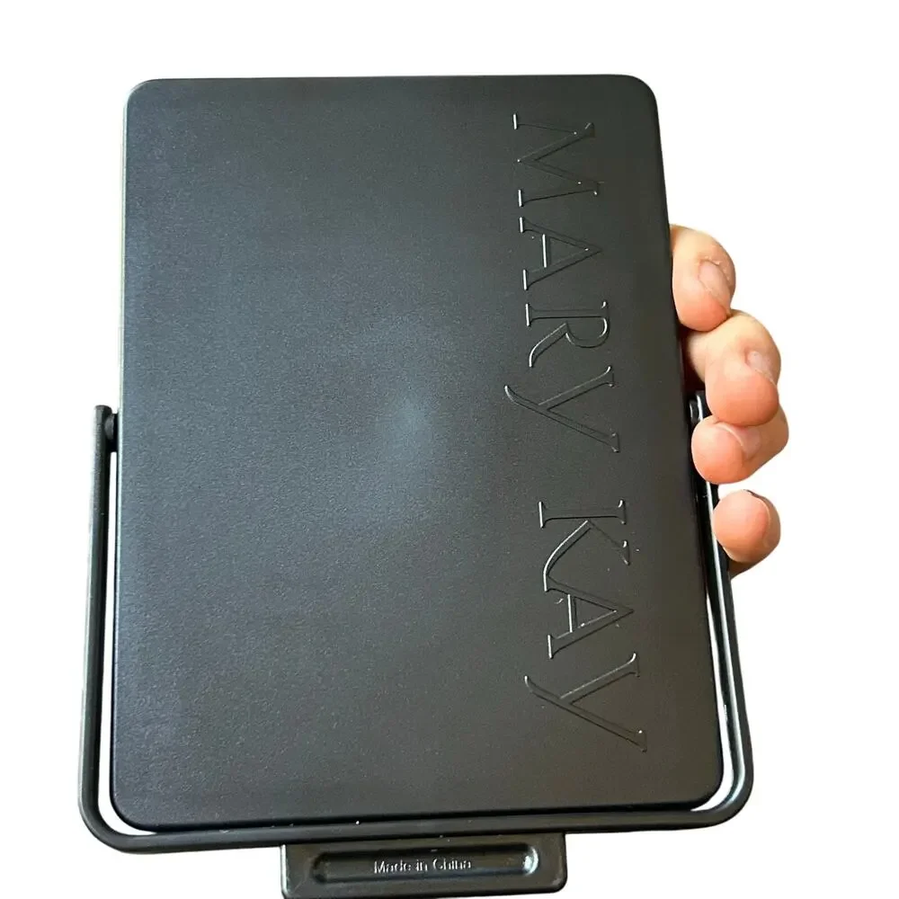 NEW Black Mary Kay Travel Folding Mirror With Tray and Mesh Bag